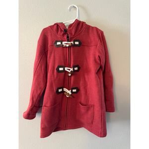 Little prince couture red toggle hooded jacket kids 4T